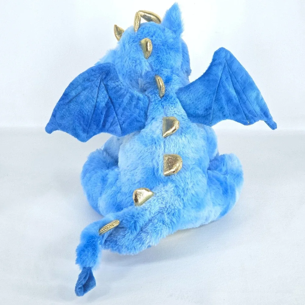 Bear Factory Blue Dragon Gold Wings Spikes Plush Stuffed Animal Toy Fairy Large